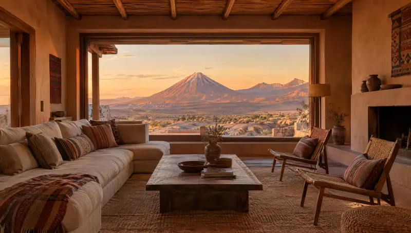 Lodge frente al Licancabur en San Pedro de Atacama